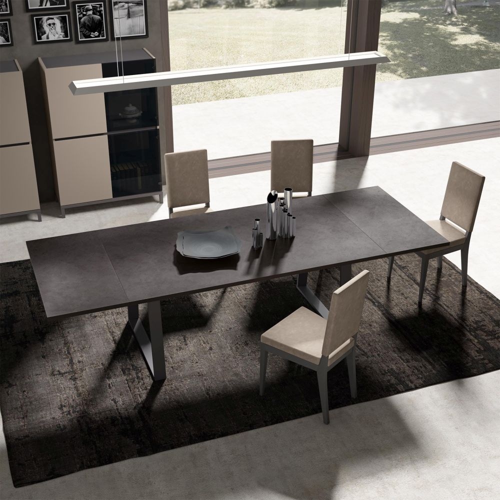 Product photograph of Status Kali Day Taupe Italian 6 Seater Extending Dining Table - 160cm from Choice Furniture Superstore.
